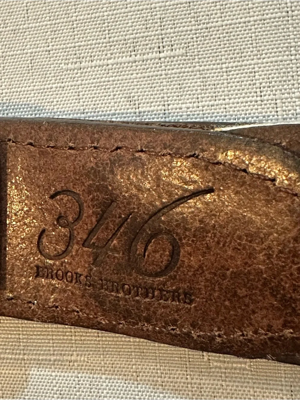 Brooks Brothers 346 Patchwork Madras Leather Belt Size 42